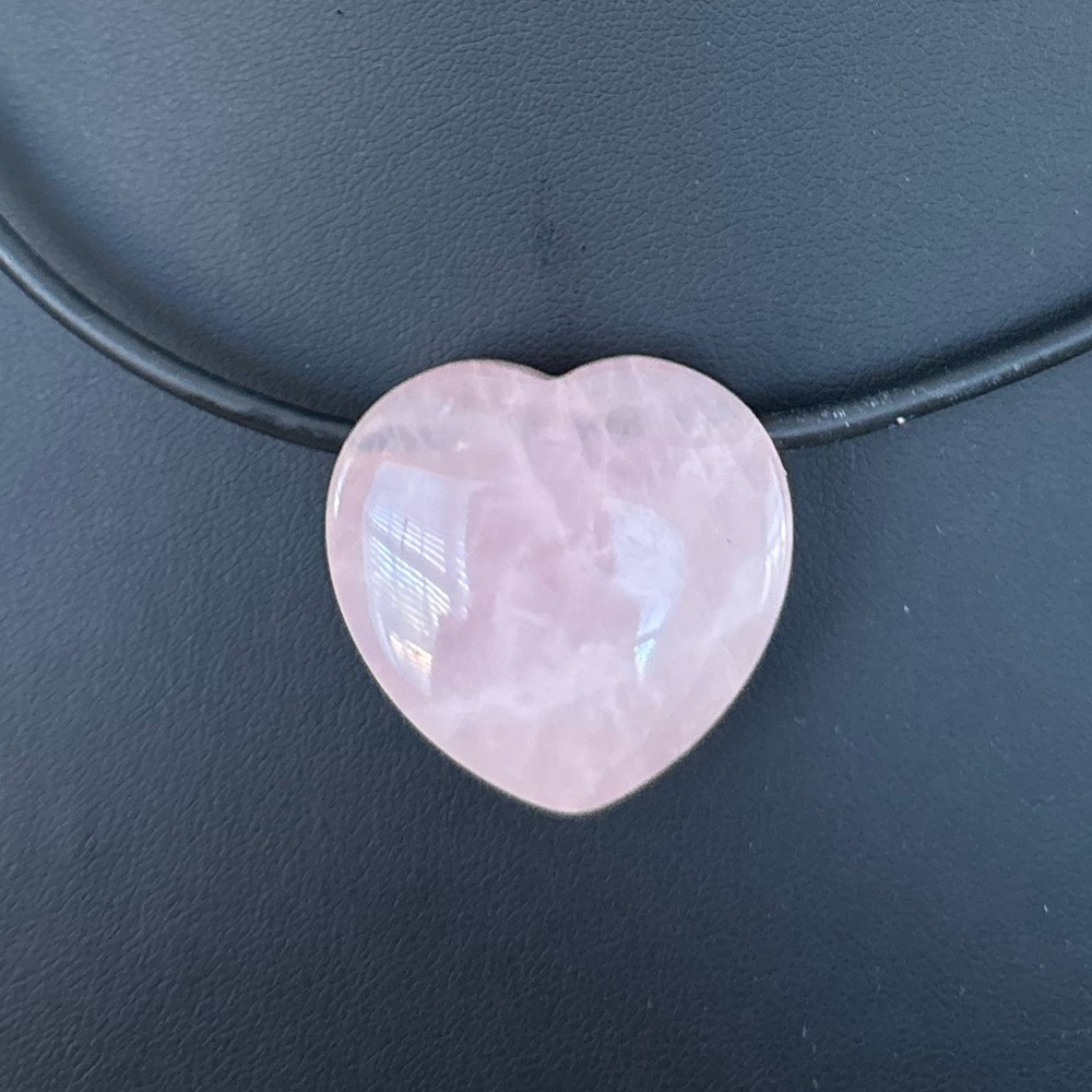 Sterling silver rose quartz heart necklace 925